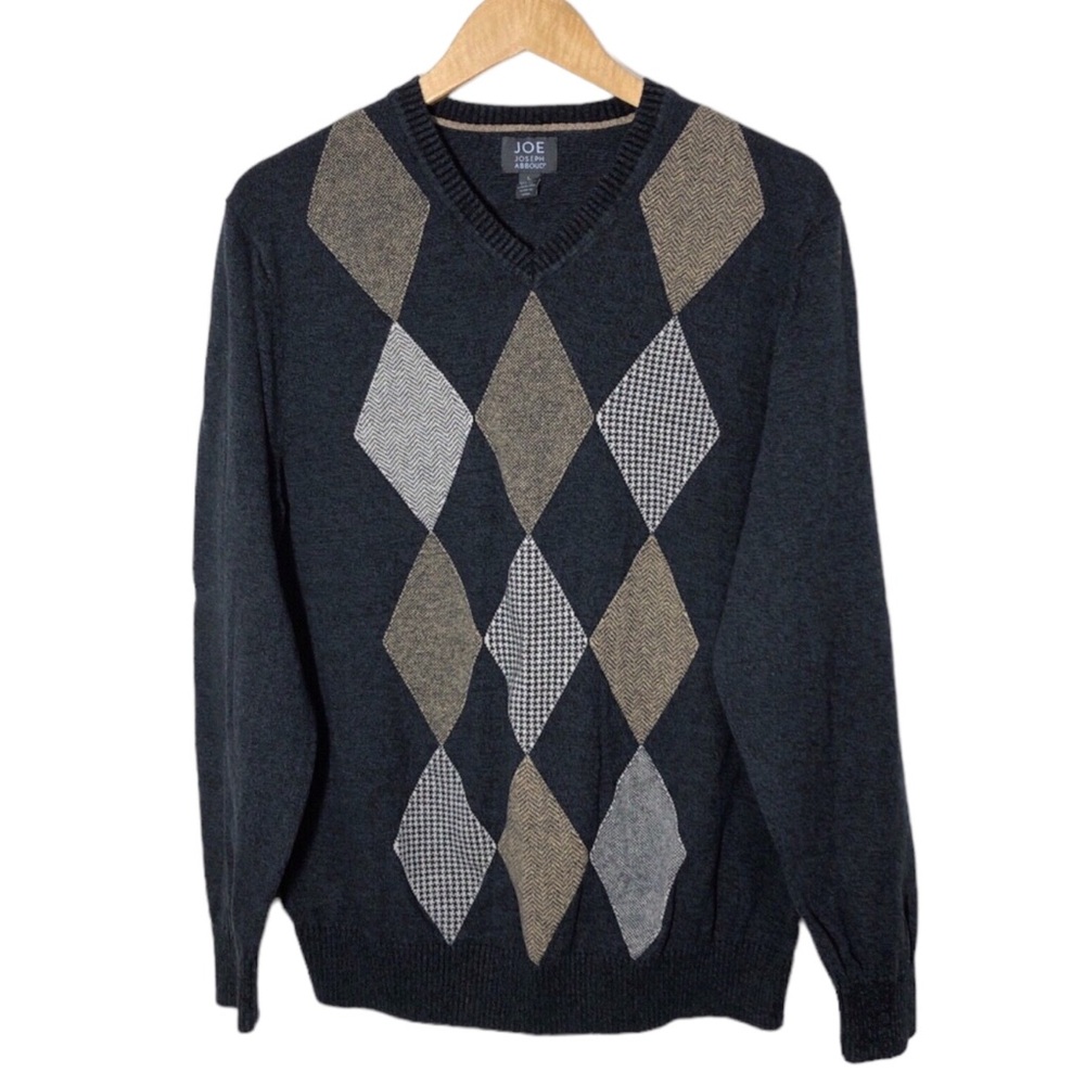 Joe by Joseph Abboud Mens Argyle Sweater Size L